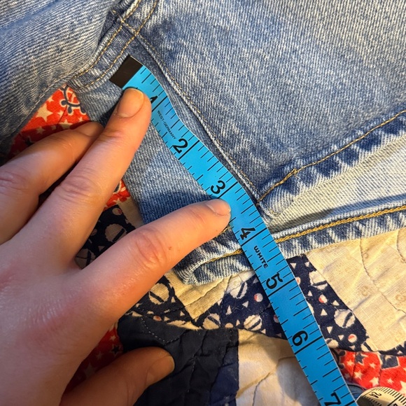 Agolde Parker Long Classic Blue Jean Shorts Size 27 - Picture 8 of 11